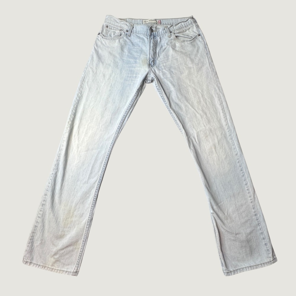 Vintage Levi's 514 Jeans Mens 36x34 Slim Straight Light Wash Blue Denim Y2K